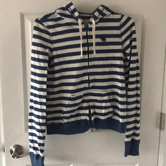Abercrombie striped hooded zip up sweatshirt. - Picture 1 of 2